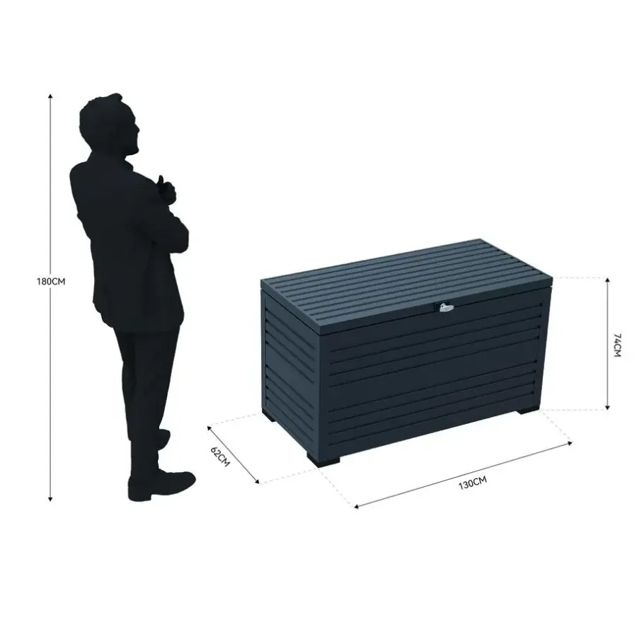 Orion Sit & Store aluminium opbergbox 590L antraciet