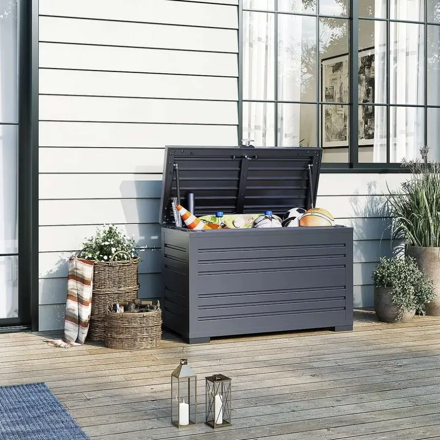 Orion Sit & Store aluminium opbergbox 280L antraciet
