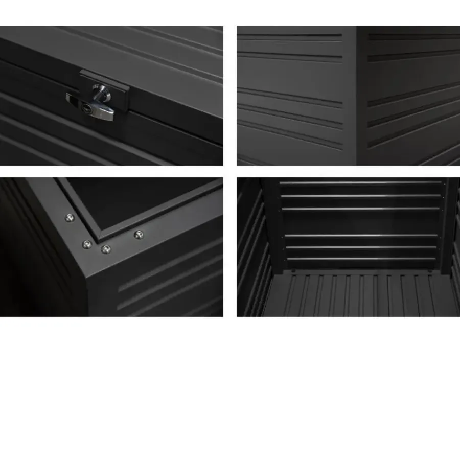 Kussenboxen-Orion Sit & Store aluminium opbergbox 1318L antraciet