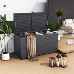 Kussenboxen-Orion Sit & Store aluminium opbergbox 1318L antraciet