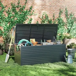 Kussenboxen-Orion Sit & Store aluminium opbergbox 1318L antraciet