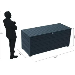 Kussenboxen-Orion Sit & Store aluminium opbergbox 1318L antraciet