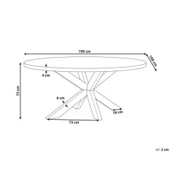 Tuintafels-Beliani ORISTANO - Tuintafel - Lichthout/Grijs - 190 x 100 cm - Beton