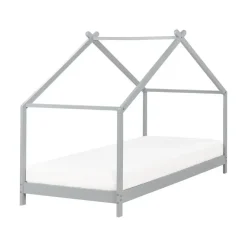Kinderbedden-Beliani ORLU - Kinderbed - Grijs - 90 x 200 cm - Dennenhout