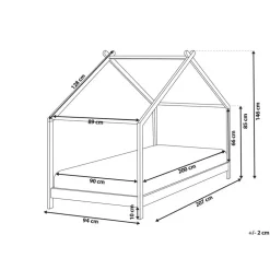 Kinderbedden-Beliani ORLU - Kinderbed - Grijs - 90 x 200 cm - Dennenhout