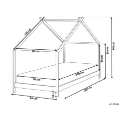Kinderbedden-Beliani ORLU - Kinderbed - Grijs - 90 x 200 cm - Dennenhout
