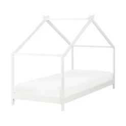 Kinderbedden-Beliani ORLU - Kinderbed - Wit - 90 x 200 cm - Dennenhout
