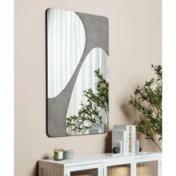 Spiegels-Beliani ORMES - Wandspiegel - Grijs - 70 x 110 cm - Glas