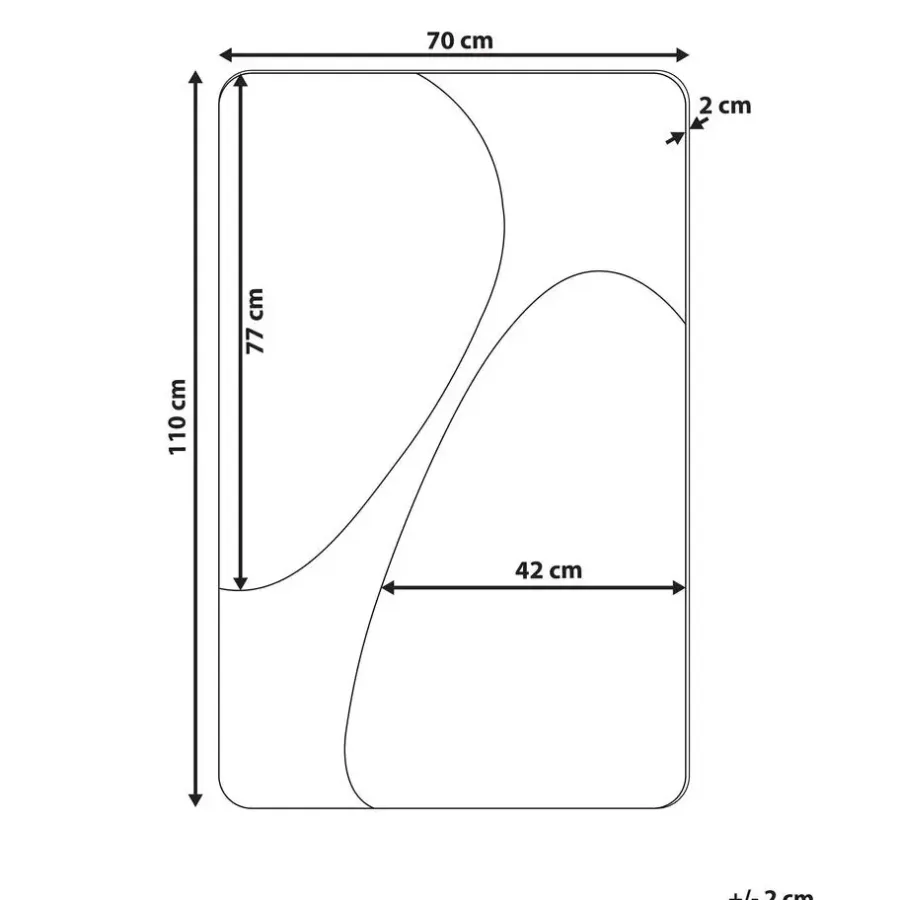 Spiegels-Beliani ORMES - Wandspiegel - Grijs - 70 x 110 cm - Glas