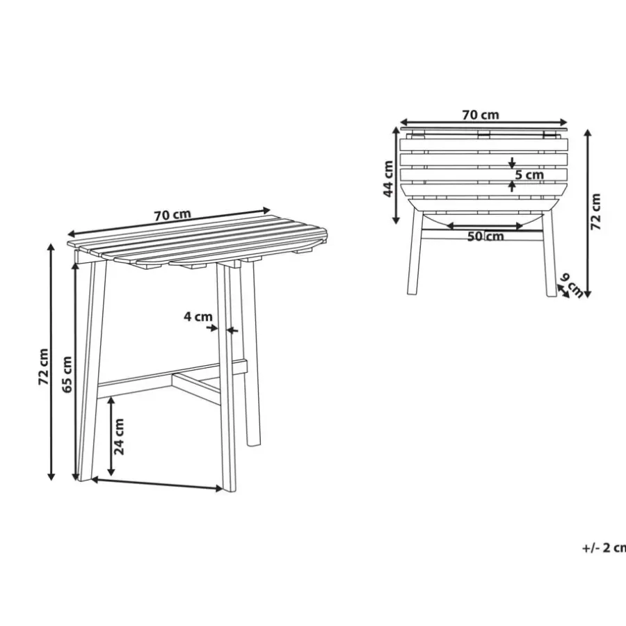 Tuintafels-Beliani OSIGO - Tuintafel - Bruin - Acaciahout