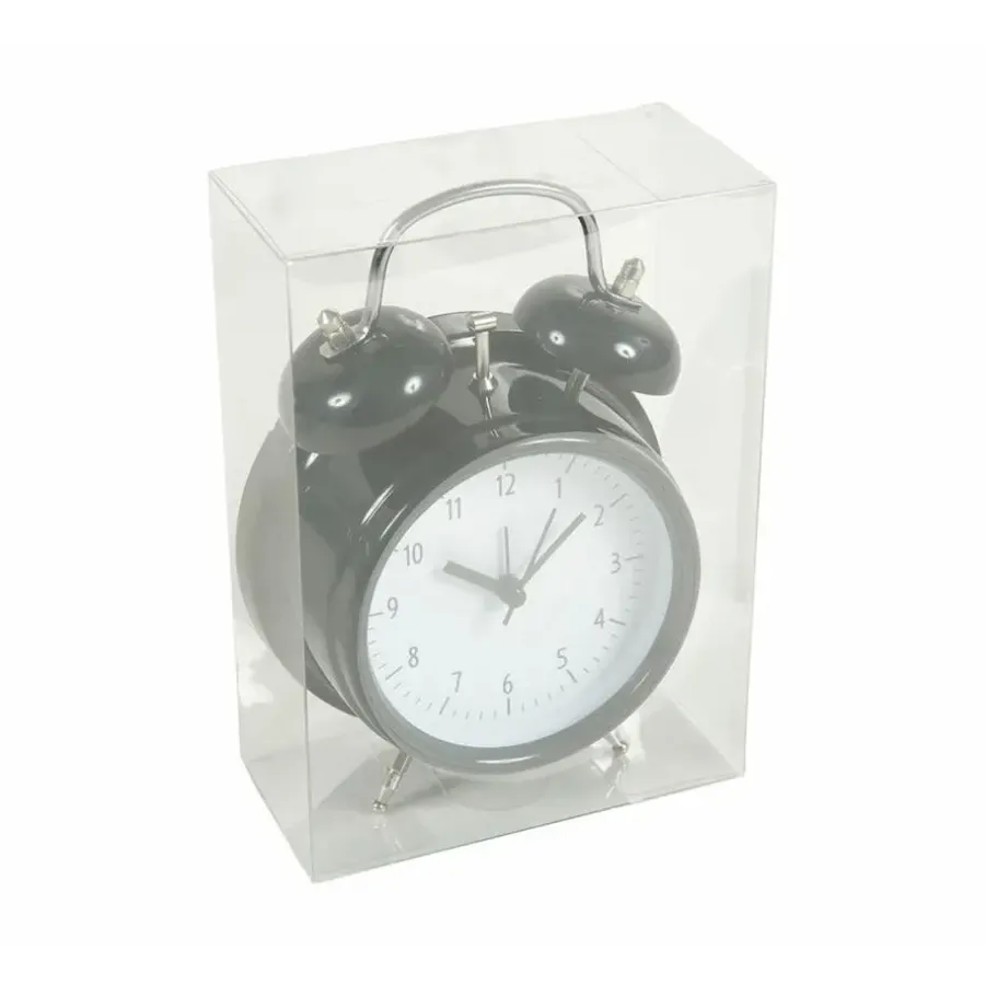 OSTARIA Tafelklok en wekker Model Bells - zwart - 12 cm - metaal