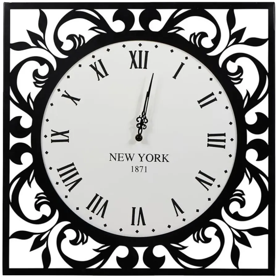 Klokken-Merkloos Ostaria Wandklok/muur klok - New York 1871 - D50 cm - MDF/metaal