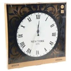 Klokken-Merkloos Ostaria Wandklok/muur klok - New York 1871 - D50 cm - MDF/metaal