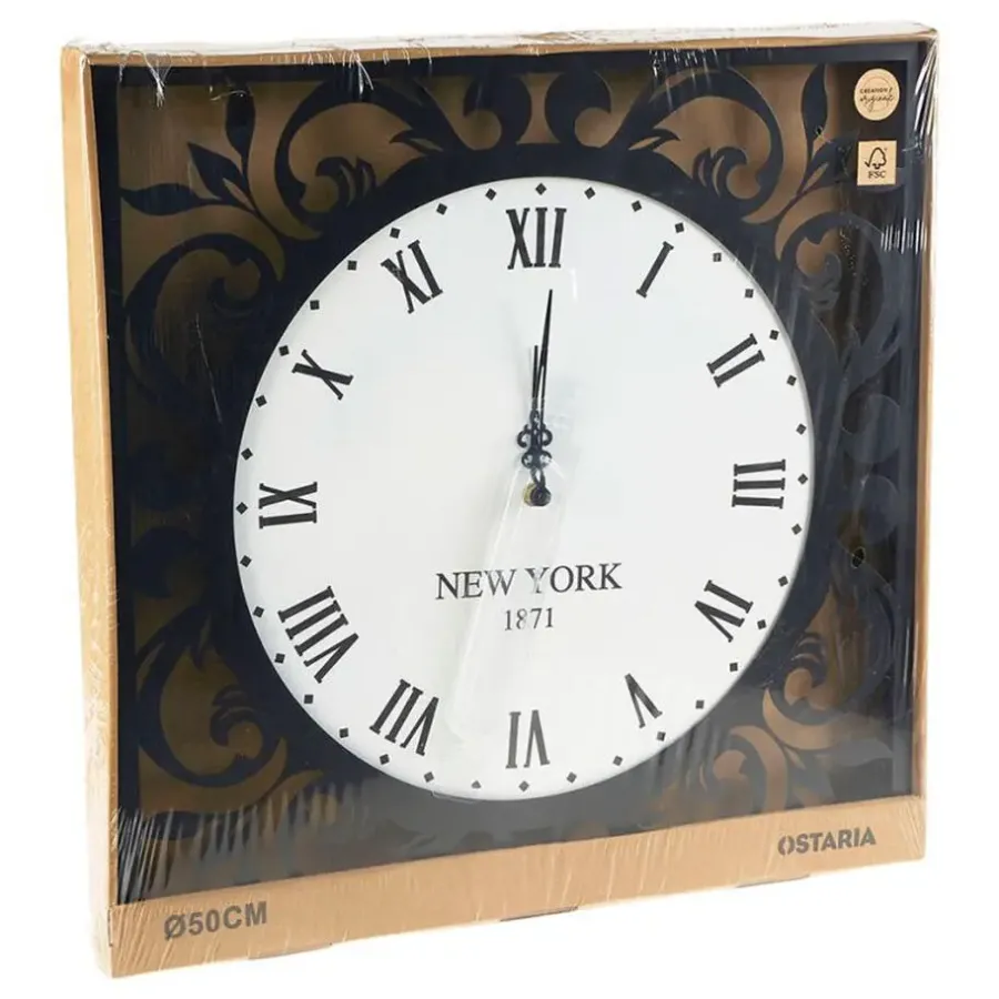 Klokken-Merkloos Ostaria Wandklok/muur klok - New York 1871 - D50 cm - MDF/metaal