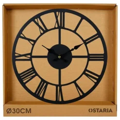 Merkloos Ostaria Wandklok/muur klok Uliss - D30 cm - metaal - keuken/kamer