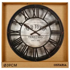 Klokken-Merkloos Ostaria Wandklok/muur klok - Montparnasse - D39 cm - kunststof