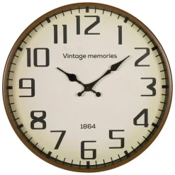 Merkloos Ostaria Wandklok/muur klok - Vintage - Dia 30 cm - metaal - bruin