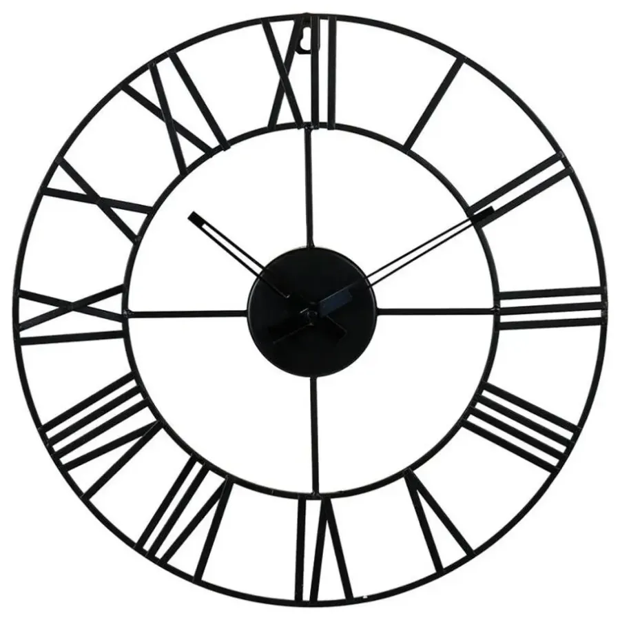 Merkloos Ostaria Wandklok/muur klok - Nautisch - D36 cm - metaal - zwart