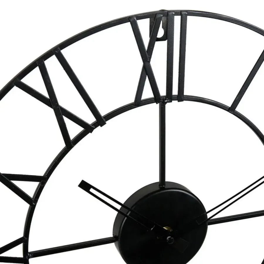 Merkloos Ostaria Wandklok/muur klok - Nautisch - D36 cm - metaal - zwart