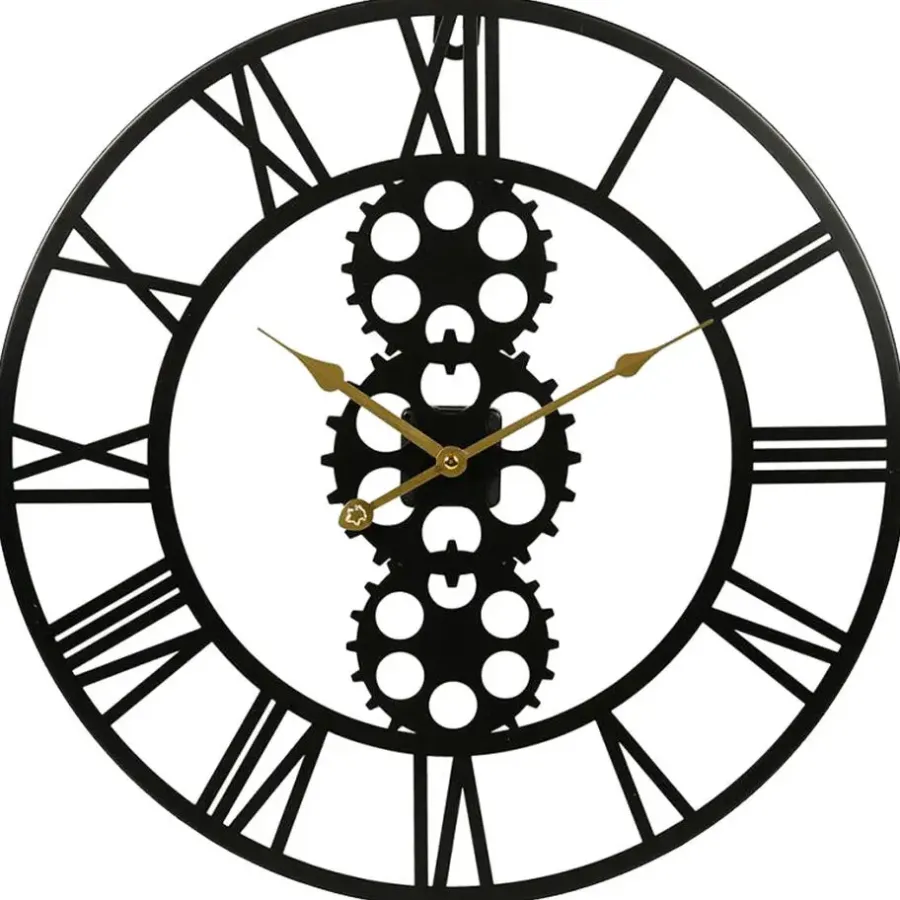 Klokken-Merkloos Ostaria Wandklok/muur klok - open uurwerk - D50 cm - metaal