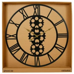 Klokken-Merkloos Ostaria Wandklok/muur klok - open uurwerk - D50 cm - metaal