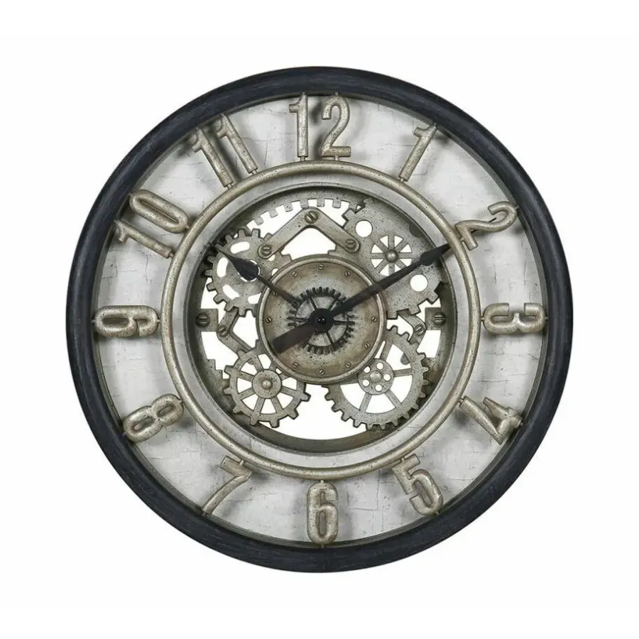 Merkloos Ostaria Wandklok/muur klok Industrial Vintage Metal - Dia 51 cm