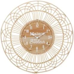 Merkloos Ostaria Wandklok/muur klok - Ibiza stijl - D50 cm - naturel