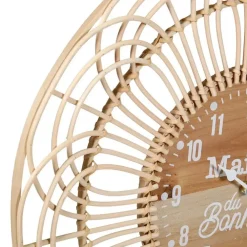 Merkloos Ostaria Wandklok/muur klok - Ibiza stijl - D50 cm - naturel