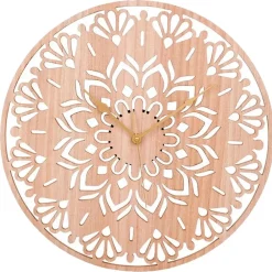 Klokken-Merkloos Ostaria Wandklok/muur klok Rosa - D50 cm - MDF - naturel - keuken