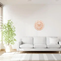 Klokken-Merkloos Ostaria Wandklok/muur klok Rosa - D50 cm - MDF - naturel - keuken