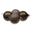 Kerstdecoratie-Othmar Decorations Grote kerstballen - 4x st - grijs/bruin - 10 cm - glas