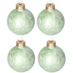 Kerstballen-Othmar Decorations Kerstballen - 12x -6 cm - groen -glas