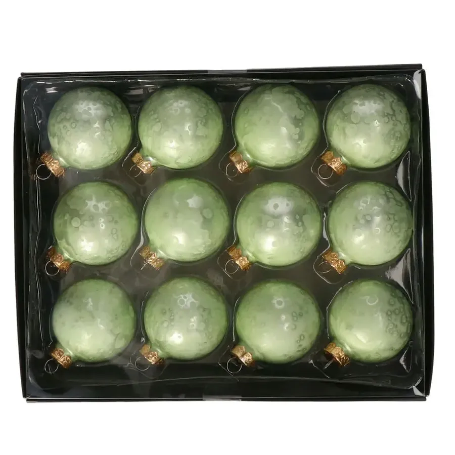 Kerstballen-Othmar Decorations Kerstballen - 12x -6 cm - groen -glas
