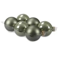 Kerstballen-Othmar Decorations Kerstballen - 6 stuks - groen - glas - 8 cm