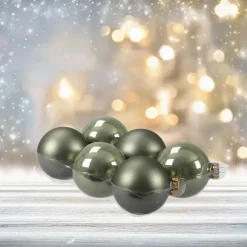 Kerstballen-Othmar Decorations Kerstballen - 6 stuks - groen - glas - 8 cm