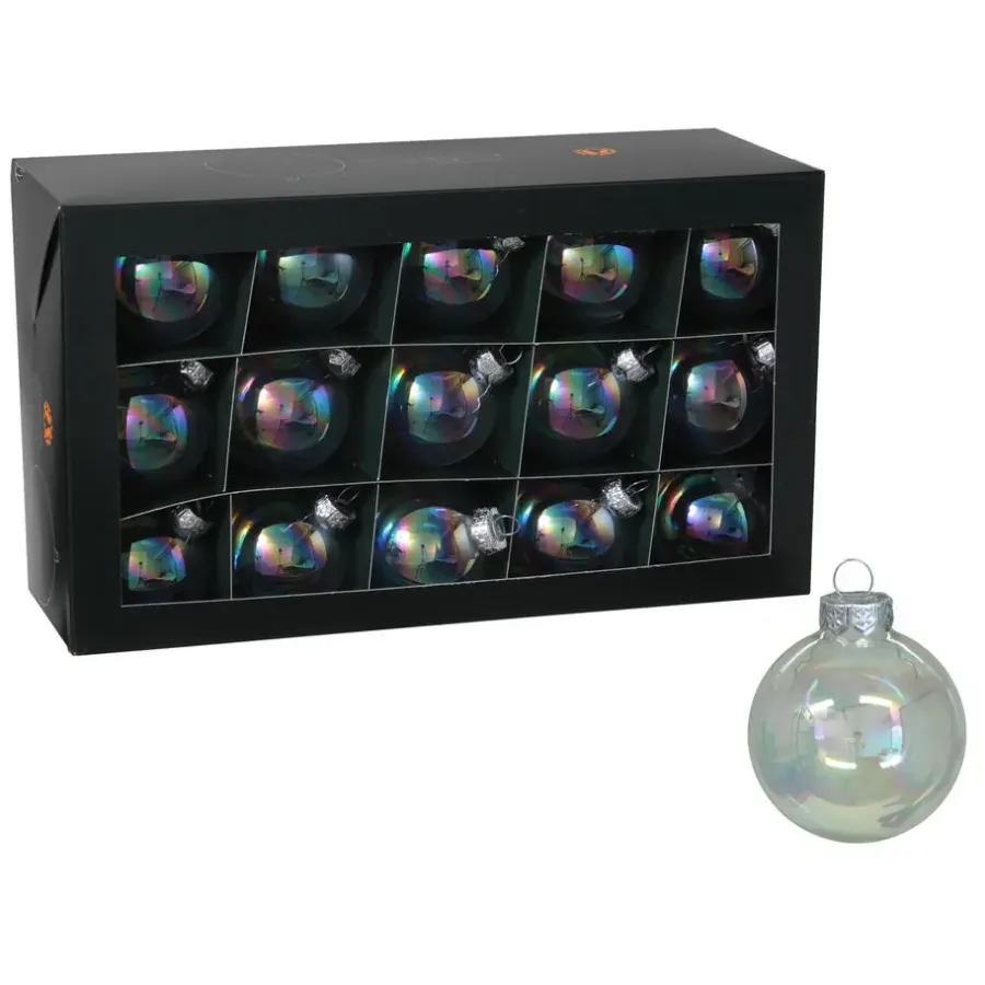 Kerstballen|Kerstdecoratie-Othmar Decorations kerstballen 36x - parelmoer - glas -6 cm