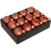 Kerstballen-Othmar Decorations kerstballen - luxe - 12x - rood -7,5 cm -glas