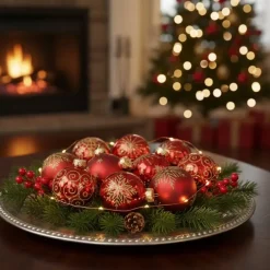 Kerstballen-Othmar Decorations kerstballen - luxe - 12x - rood -7,5 cm -glas