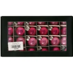 Othmar Decorations Kerstballen - glas - 24x - roze tinten - 2,5cm