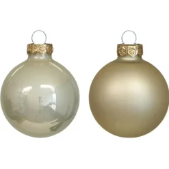 Othmar Decorations Kerstballen 36x - champagne - glas - 6cm