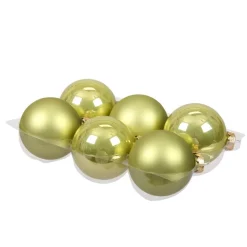 Othmar Decorations Kerstballen - 6x st - salie groen - 8 cm - glas