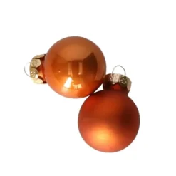 Kerstballen-Othmar Decorations Kerstballen - glas - 24x -mandarijn - 2,5cm