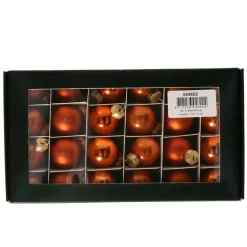 Kerstballen-Othmar Decorations Kerstballen - glas - 24x -mandarijn - 2,5cm