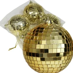 Kerstballen-Othmar Decorations kerstballen - disco - 4x st - goud - 8 cm