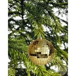 Kerstballen-Othmar Decorations kerstballen - disco - 4x st - goud - 8 cm