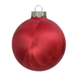 Kerstballen-Othmar Decorations Luxe kerstballen - 16x -4 cm - rood -glas