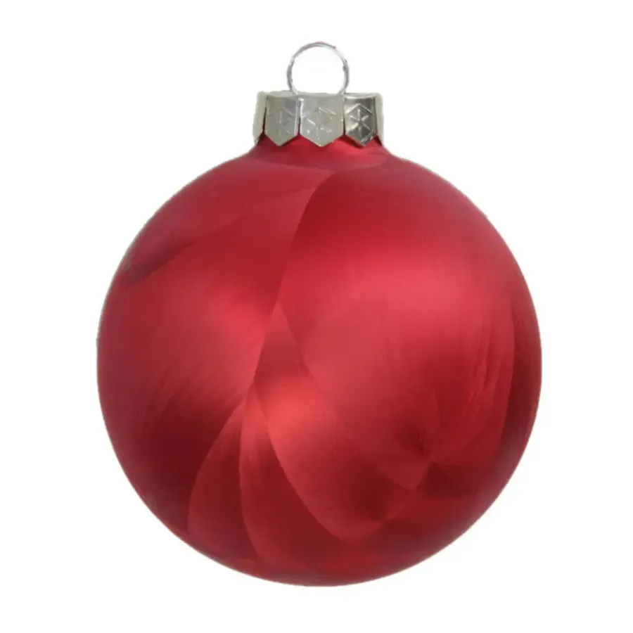 Kerstballen-Othmar Decorations Luxe kerstballen - 16x -4 cm - rood -glas