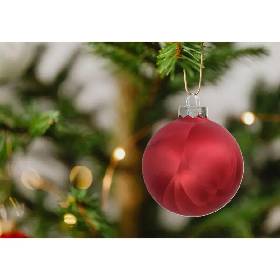 Kerstballen-Othmar Decorations Luxe kerstballen - 16x -4 cm - rood -glas