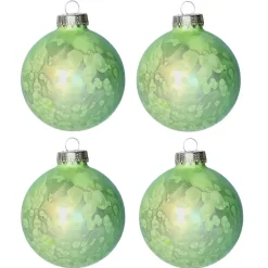 Kerstdecoratie-Othmar Decorations Luxe kerstballen - 4x -8 cm - groen -glas