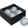 Kerstballen-Othmar Decorations Luxe kerstballen - 4x -8 cm - wit/grijs -glas